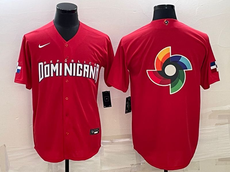 Men 2023 World Cub Dominican Blank Red Nike MLB Jersey4->more jerseys->MLB Jersey